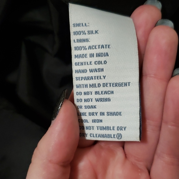 Black silk cocktail dress sz 10 - Picture 6 of 6